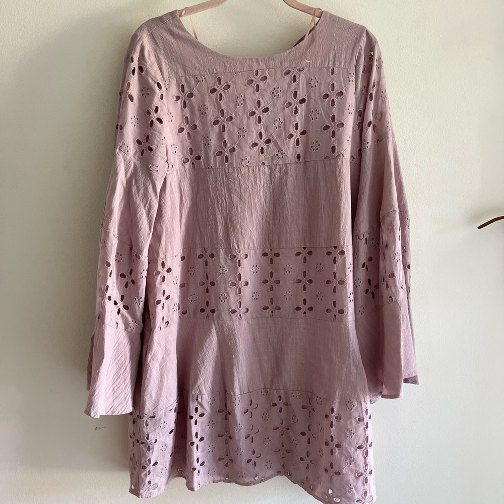 Shop Stevie Hender Lilac Dress w Bell Sleeves L - NWT